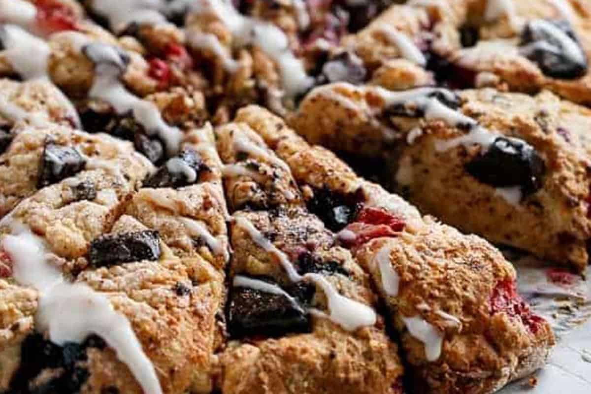 Close-up shot of Buttermilk Berry Scones. - 8