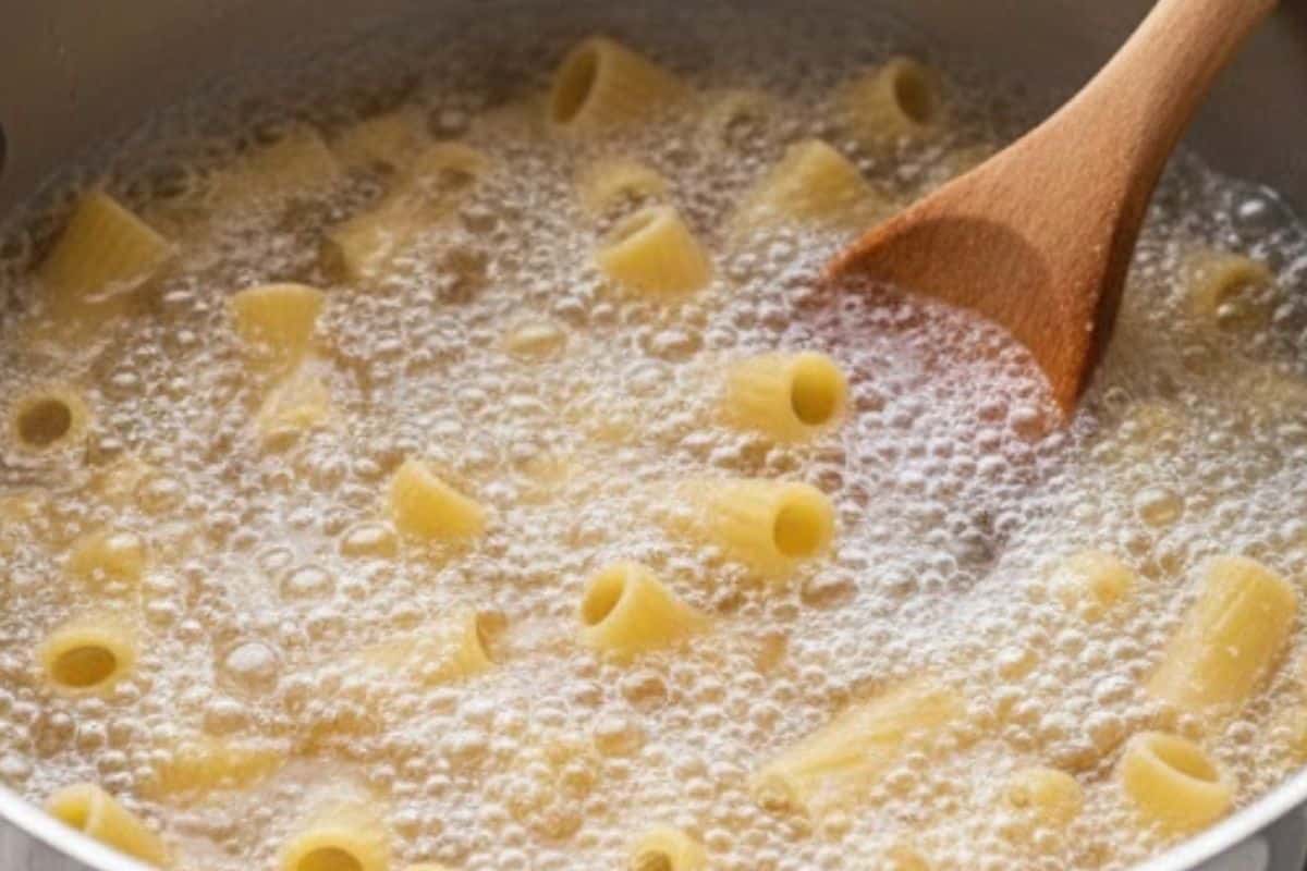 Bring a pot of salted water to a boil and cook the pasta according to the packet instructions until just al dente.