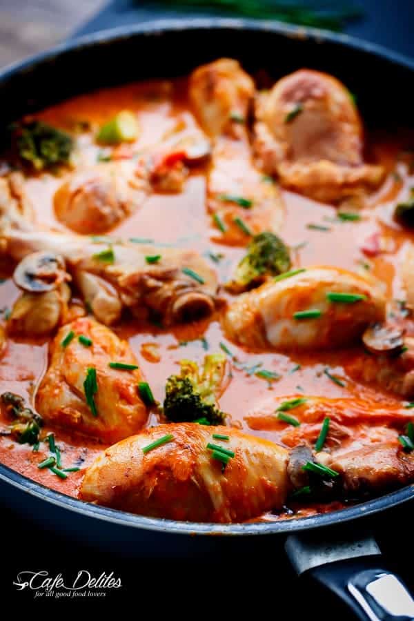  a long time ago these chicken drumsticks were seared Creamy Tomato Chicken Drumsticks