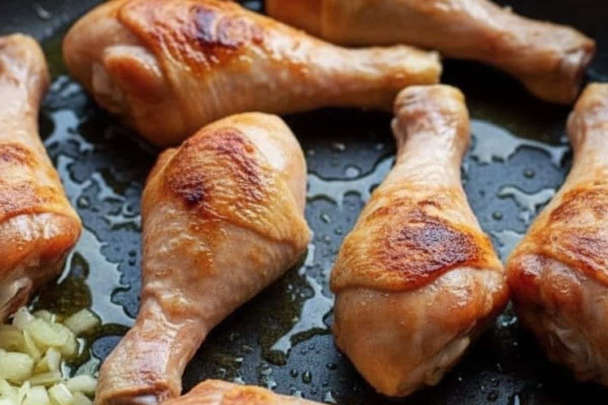 Add the chicken drumsticks and sear them on all sides until lightly golden.