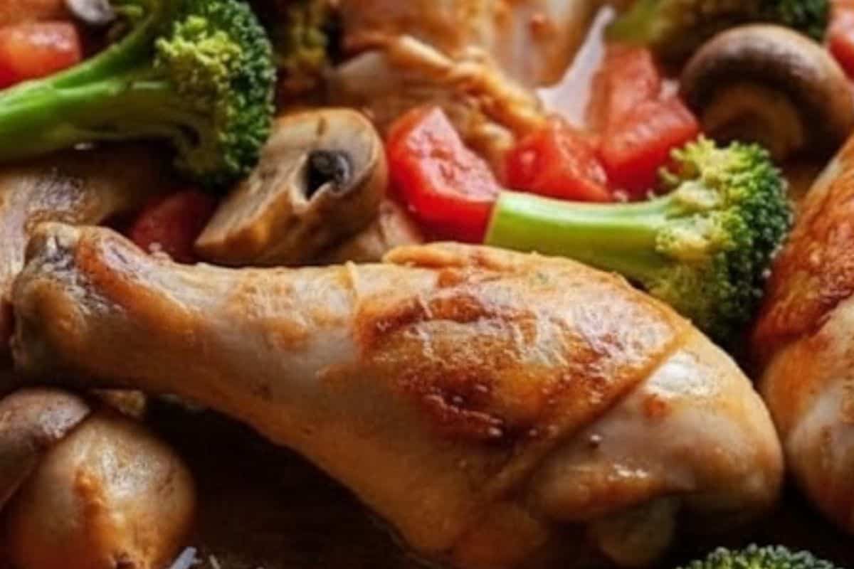 Toss in the broccoli florets, mushrooms, and diced tomato.