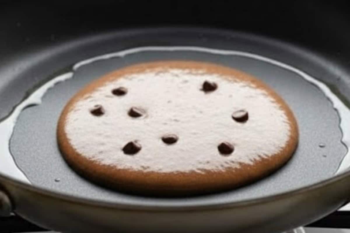 Heat a nonstick pan over low to medium heat, lightly spray with oil, and pour one quarter cup of batter for each pancake.