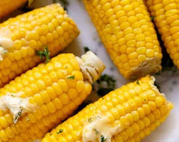 The Best Corn On The Cob With Garlic Butter | https://cafedelites.com