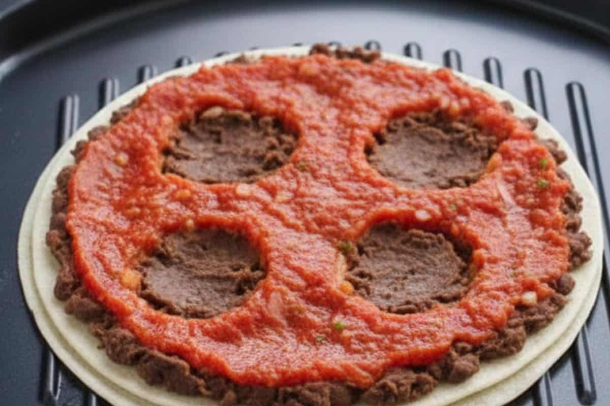 Used the back of a spoon to create four small wells in the salsa. - 8