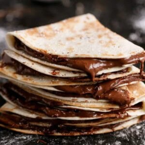 Simple Nutella Quesadillas stack on each other