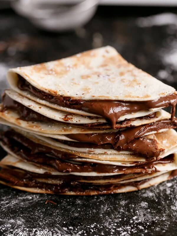 Simple Nutella Quesadillas stack on each other