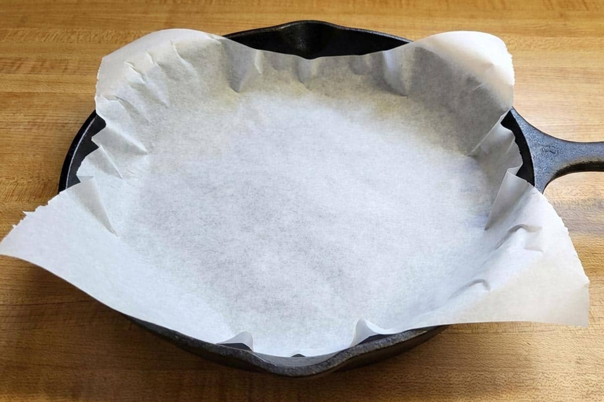 Lined the skillet with parchment paper. - 3