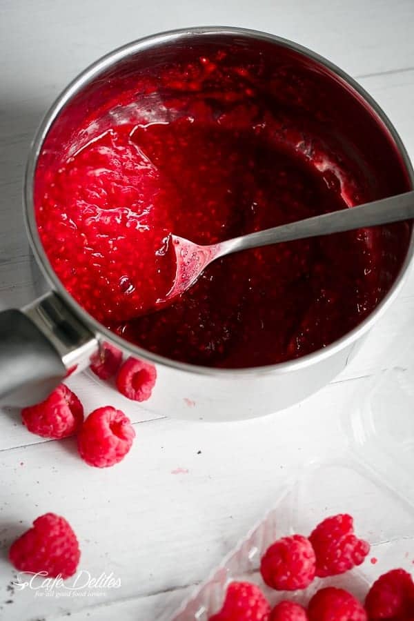 Raspberry mix in a pan 