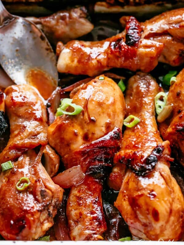 Oven Baked Barbecue Soy Chicken Drumsticks Baked in a 3 ingredient sauce packed with so much flavour