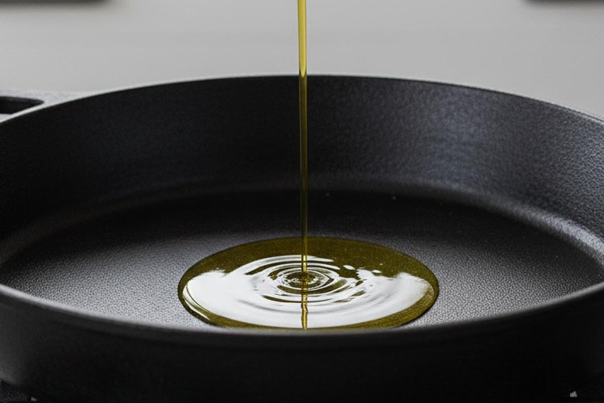 Heating the pan with oil. - 4