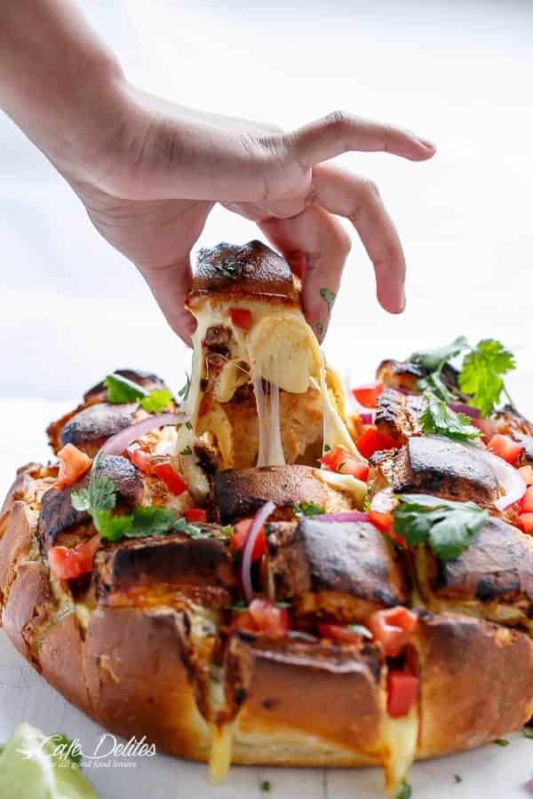 Carne Asada Chipotle Pull Apart Bread | https://cafedelites.com