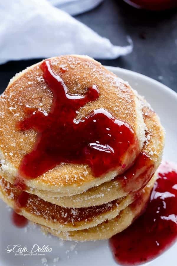 Jam (Jelly) Donut Pancakes - Cafe Delites