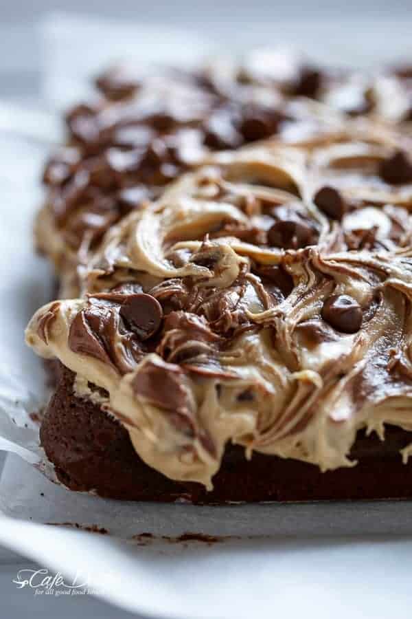 Espresso Fudge Brownies with Mocha Swirl Cookie Dough | https://cafedelites.com