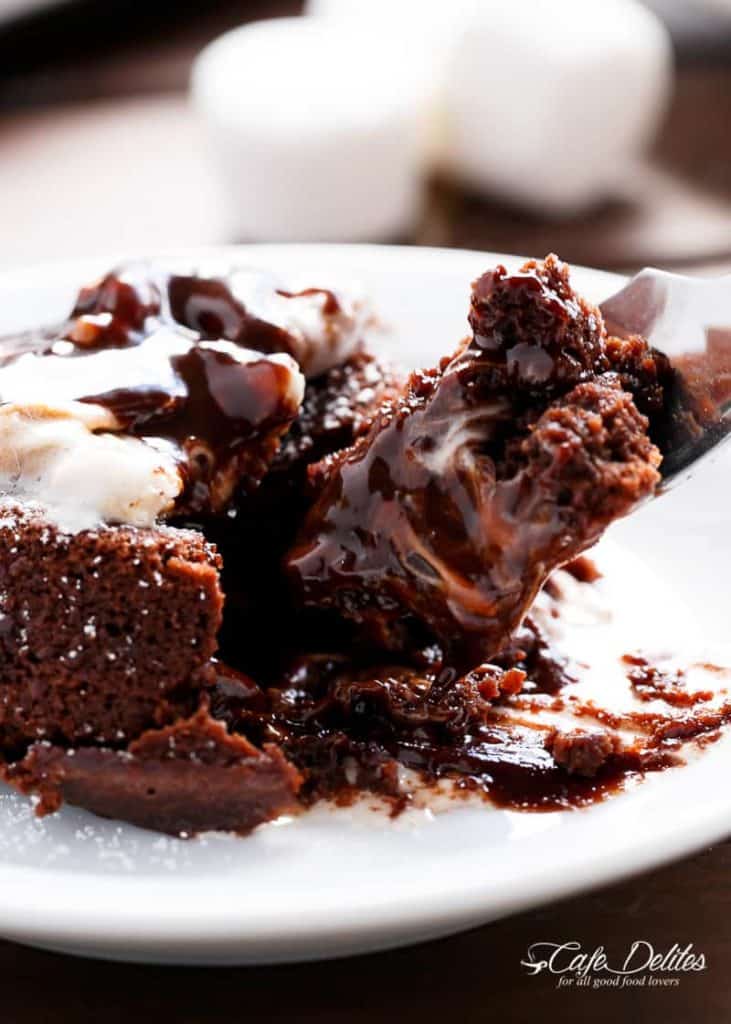 Chocolate Molten Lava Cakes with melted gooey marshmallow in the centre Chocolate Lava Cakes