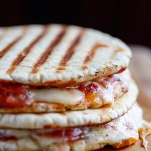 Grilled Pizza Panini stack on each other