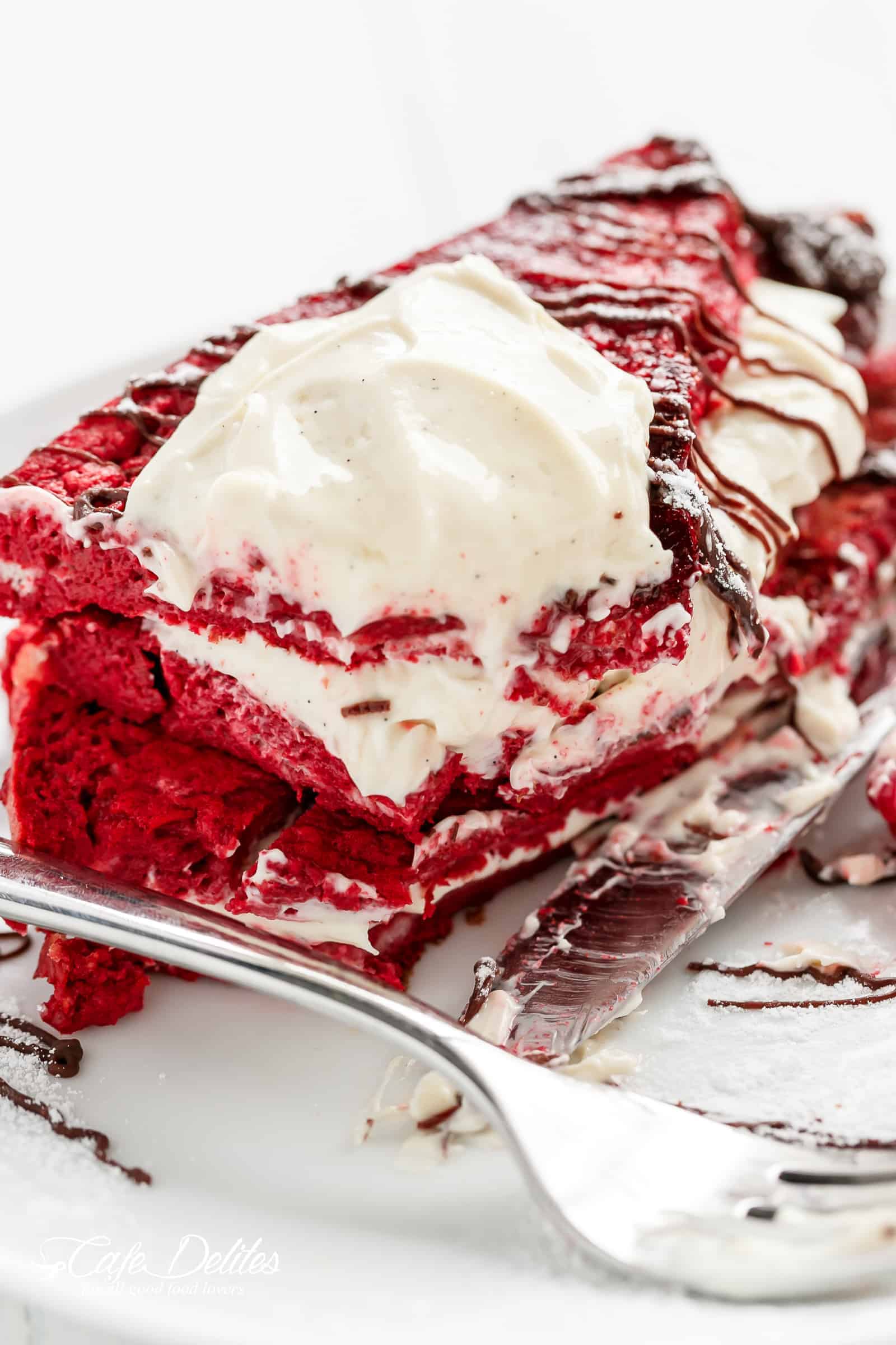 Red Velvet French Toast with Vanilla Bean Cheesecake Filling Red Velvet French Toast