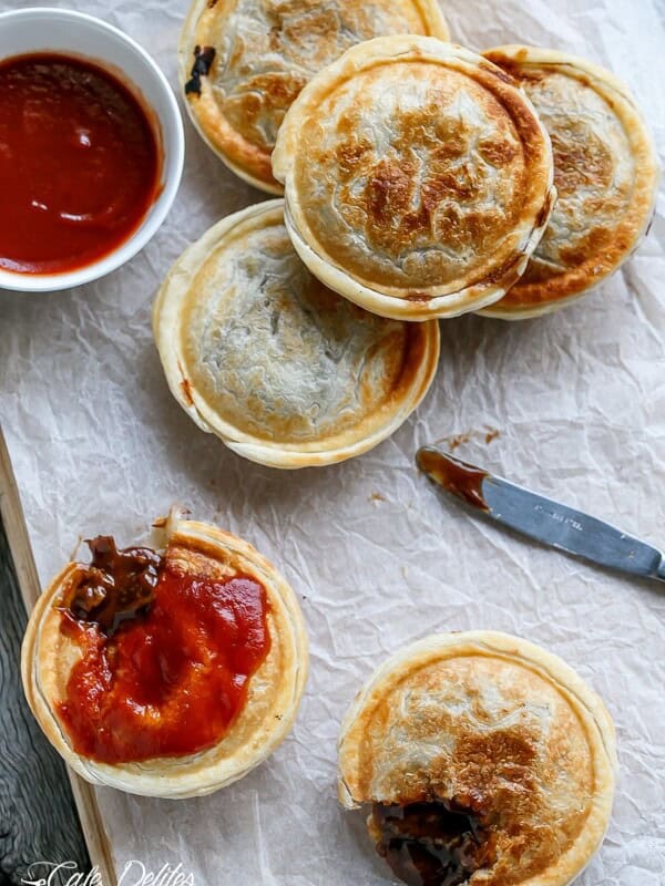 Top view image of Slow Cooker Steak and Gravy Pies