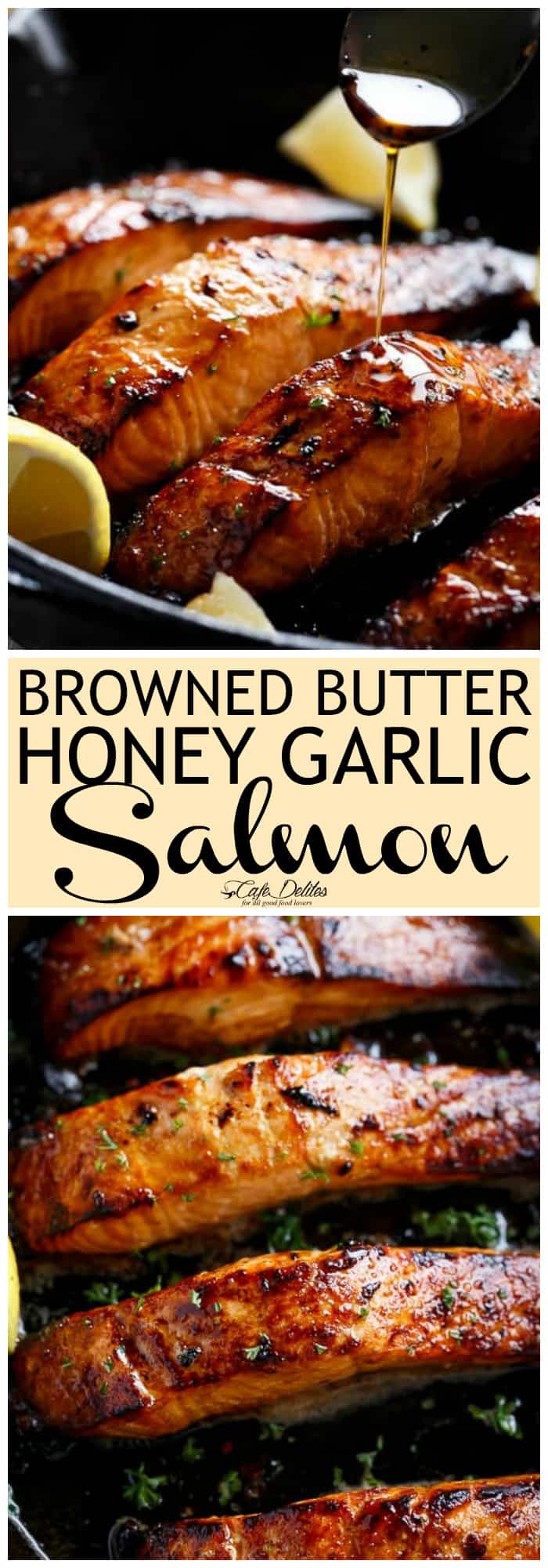 Browned Butter Honey Garlic Salmon - Cafe Delites