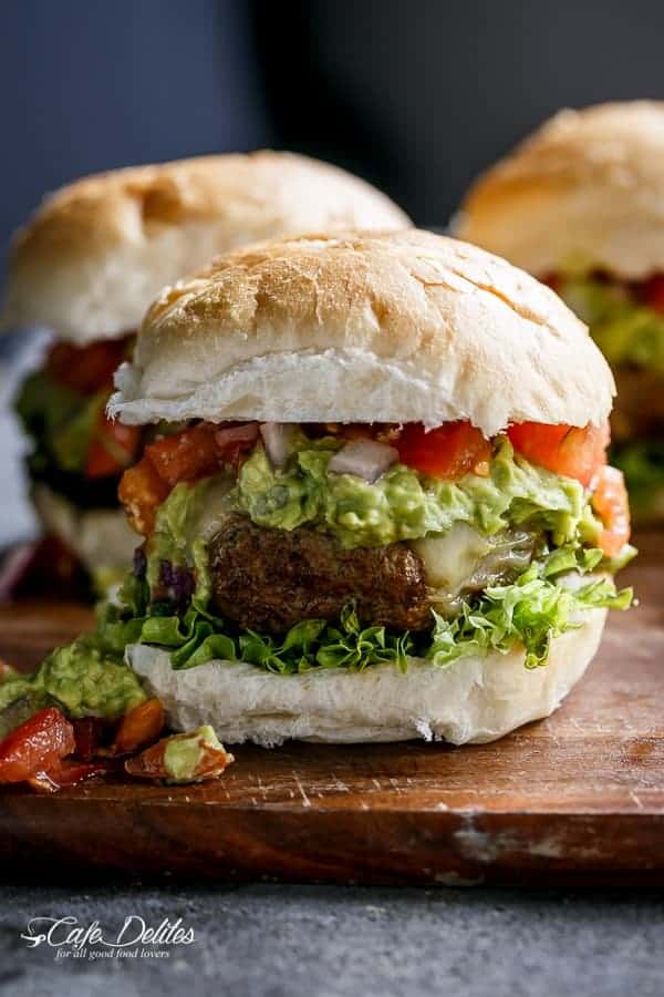 Carne Asada Guacamole Burgers with creamy Guacamole Carne Asada Guacamole Burgers