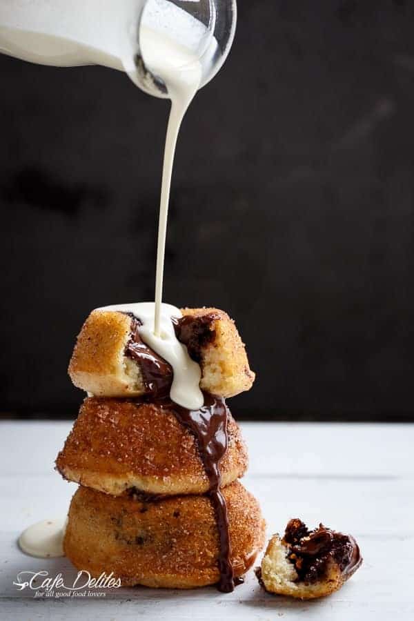 Churro Lava Cakes | https://cafedelites.com