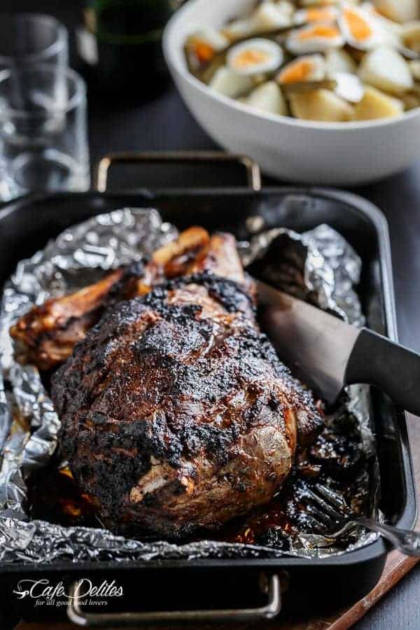 Sundried Tomato and Garlic Roast Lamb | https://cafedelites.com