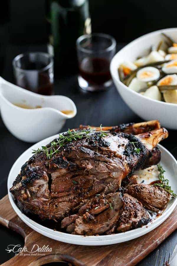 Sundried Tomato and Garlic Roast Lamb | https://cafedelites.com