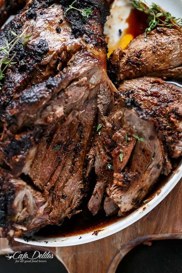 Sundried Tomato and Garlic Roast Lamb | https://cafedelites.com