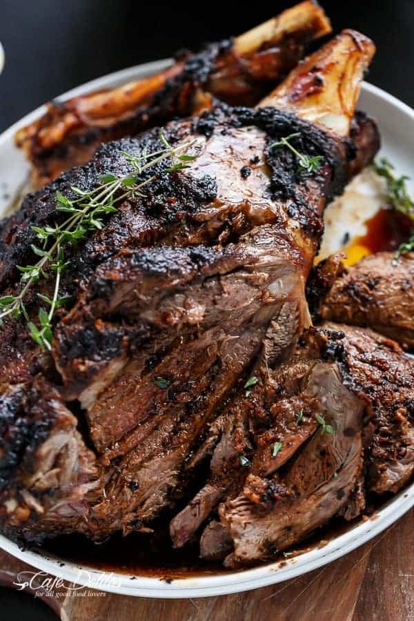 Sundried Tomato and Garlic Roast Lamb | https://cafedelites.com