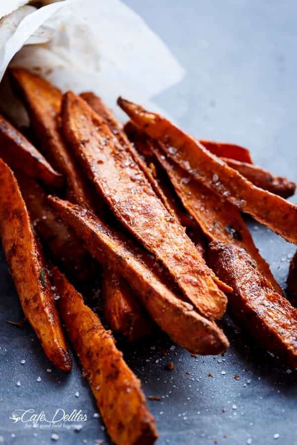 Crispy Sweet Potato Wedges with Garlic Avocado Aioli Crispy Sweet Potato Wedges with Garlic Avocado Aioli