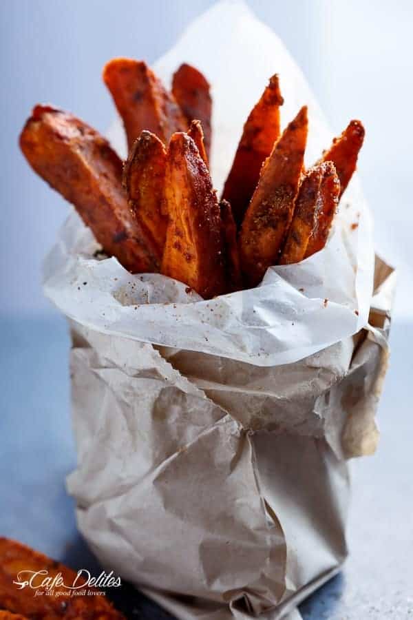 Crispy Sweet Potato Wedges with Garlic Avocado Aioli Crispy Sweet Potato Wedges with Garlic Avocado Aioli