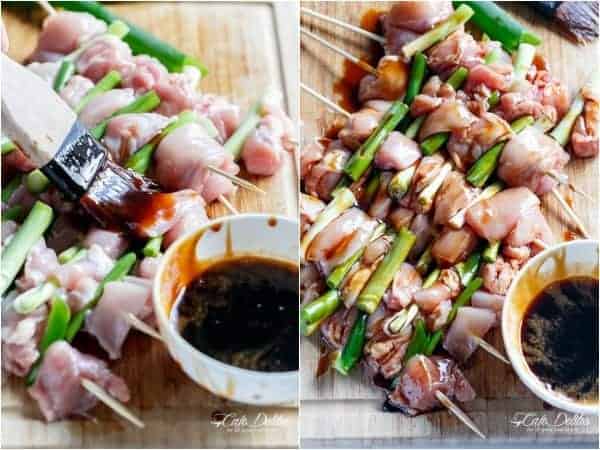 Marination of Easy Chicken Yakitori 