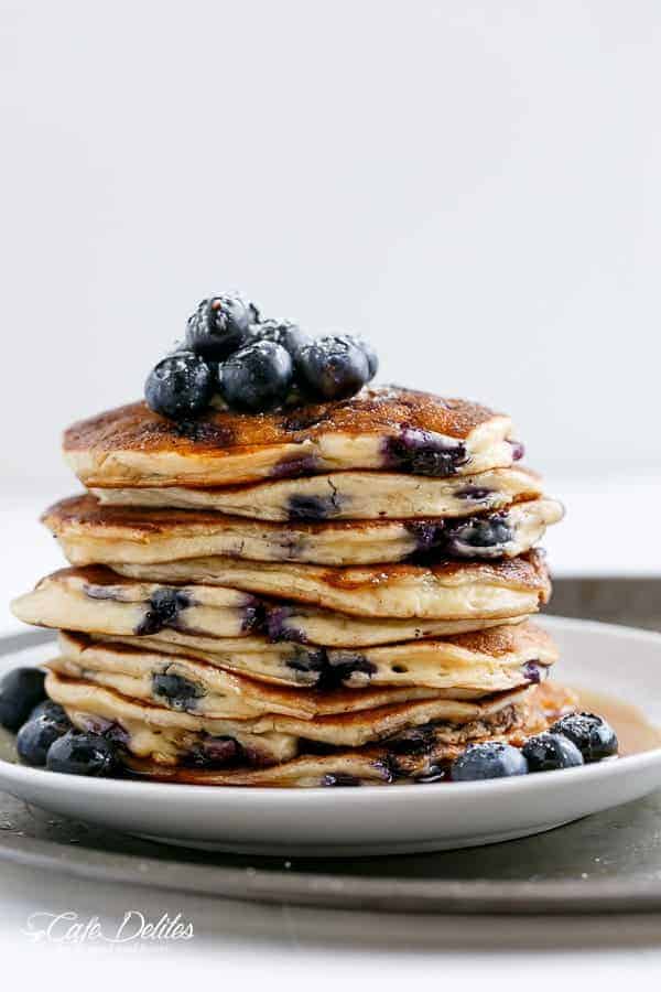 Blueberry Ricotta Pancakes - Cafe Delites
