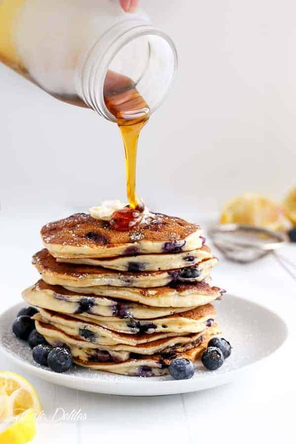  Fluffy pancakes with a hint of lemon and full of juicy blueberries Blueberry Ricotta Pancakes