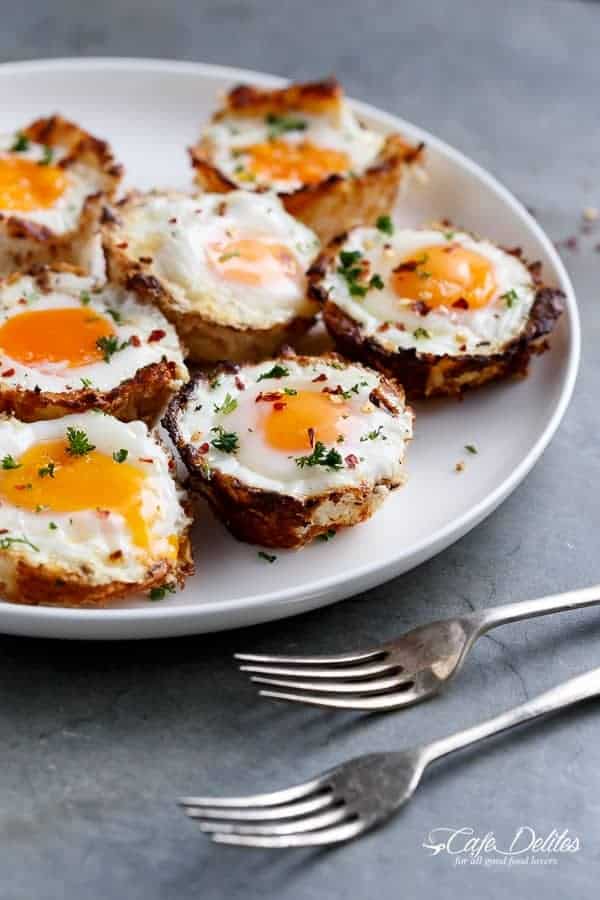 Hash Brown Egg Nests (Low Carb + Gluten Free) | https://cafedelites.com