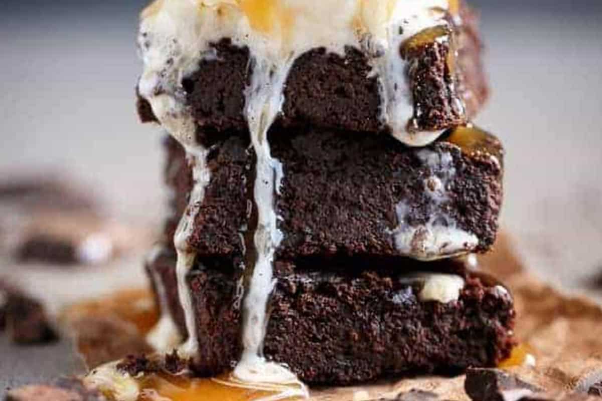 Close-up shot of Low Carb Zucchini Brownies.