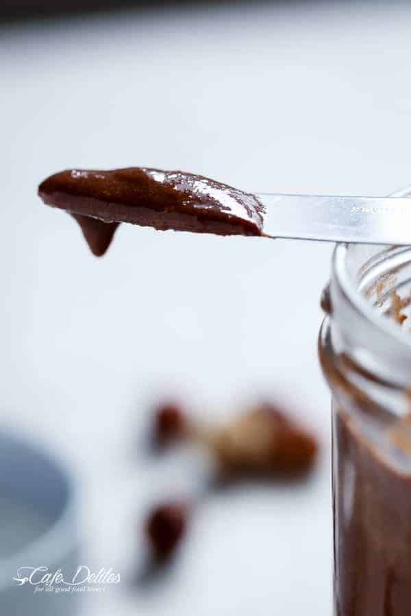 Refined Sugar-Free Nutella Spread | https://cafedelites.com