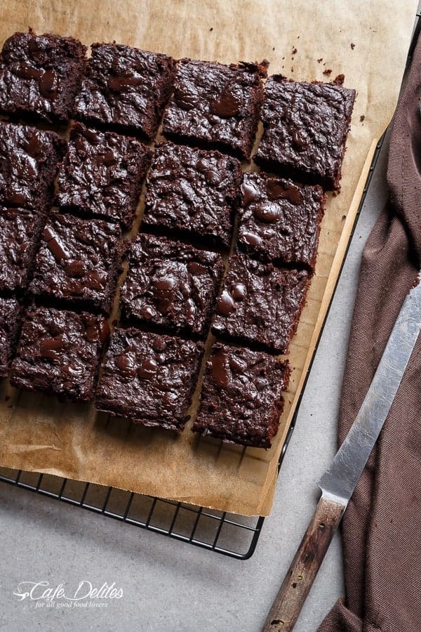 Low Carb Zucchini Brownies | https://cafedelites.com