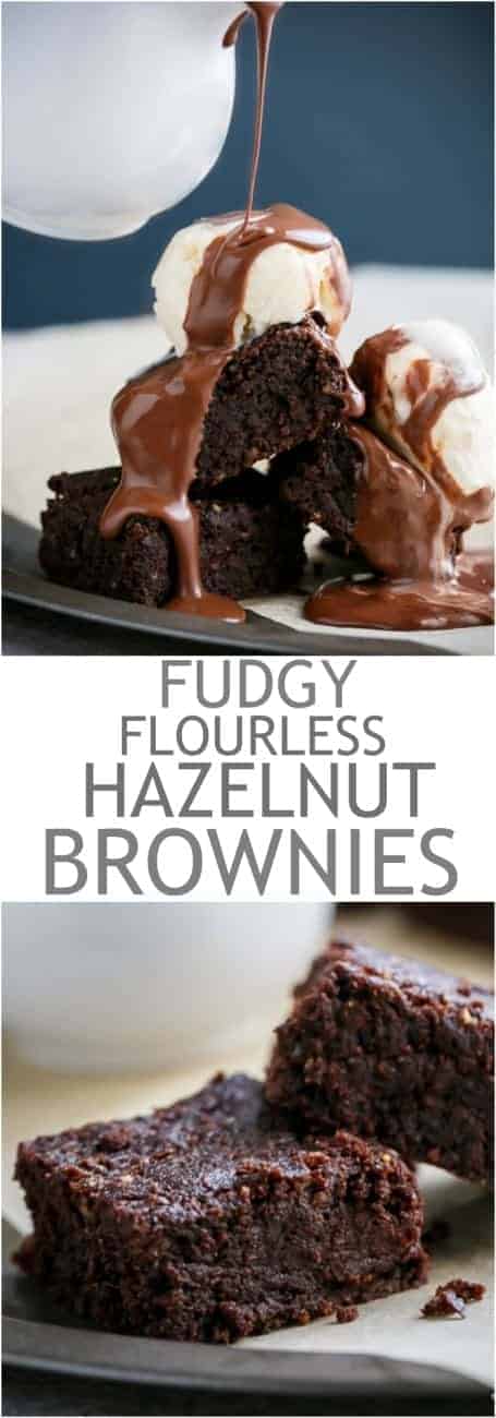 Fudgy Flourless Hazelnut Brownies #LowCarb #LCHF | http://cafedleites.com