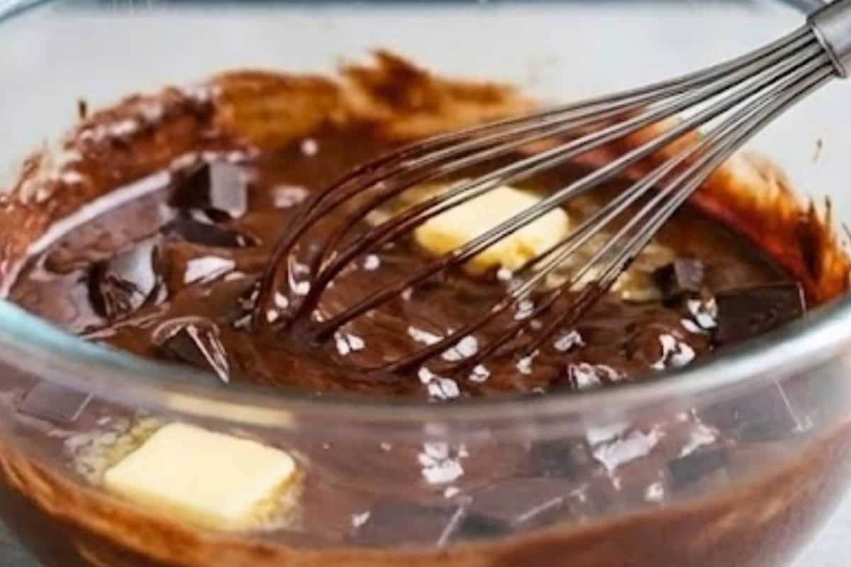 Warm the chocolate and butter in a microwave safe bowl - 3