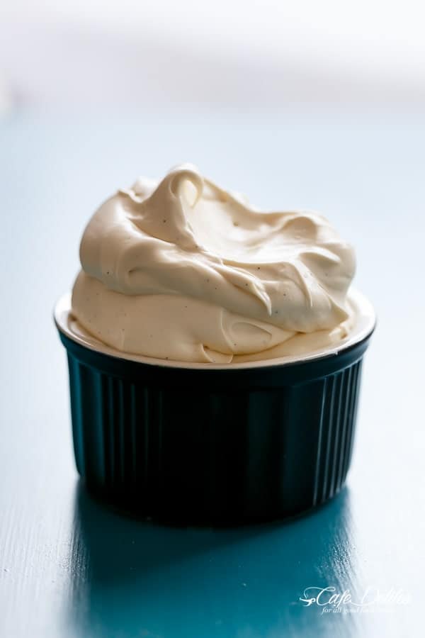 Almond Peach Pie Vanilla Bean Mascarpone Cream | https://cafedelites.com
