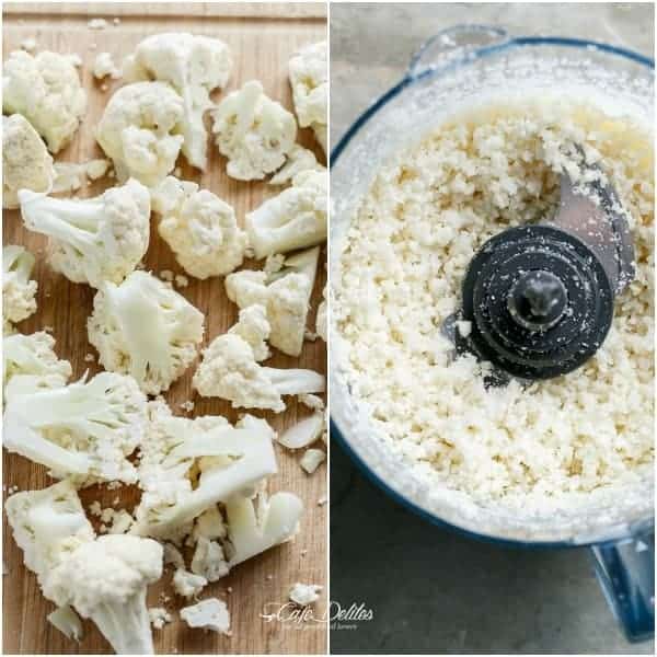 Creamy Garlic Shrimp (Prawn) Cauliflower "Risotto" | https://cafedelites.com