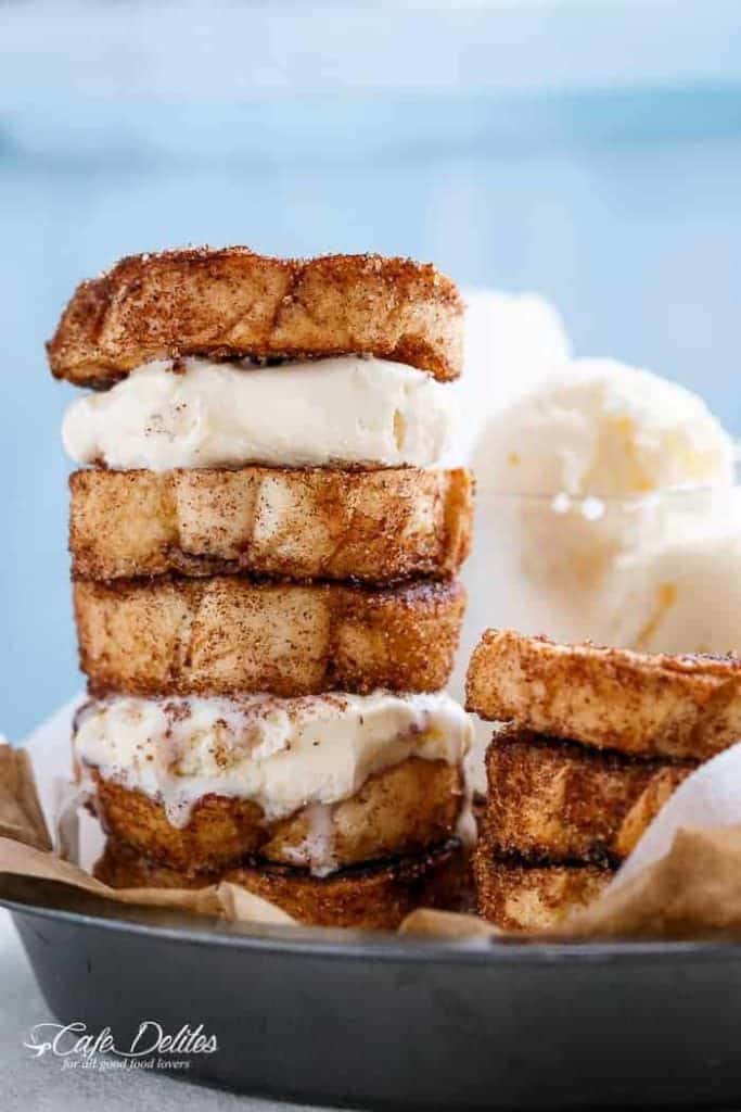 Churro French Toast Ice Cream Sandwich Cafe Delites