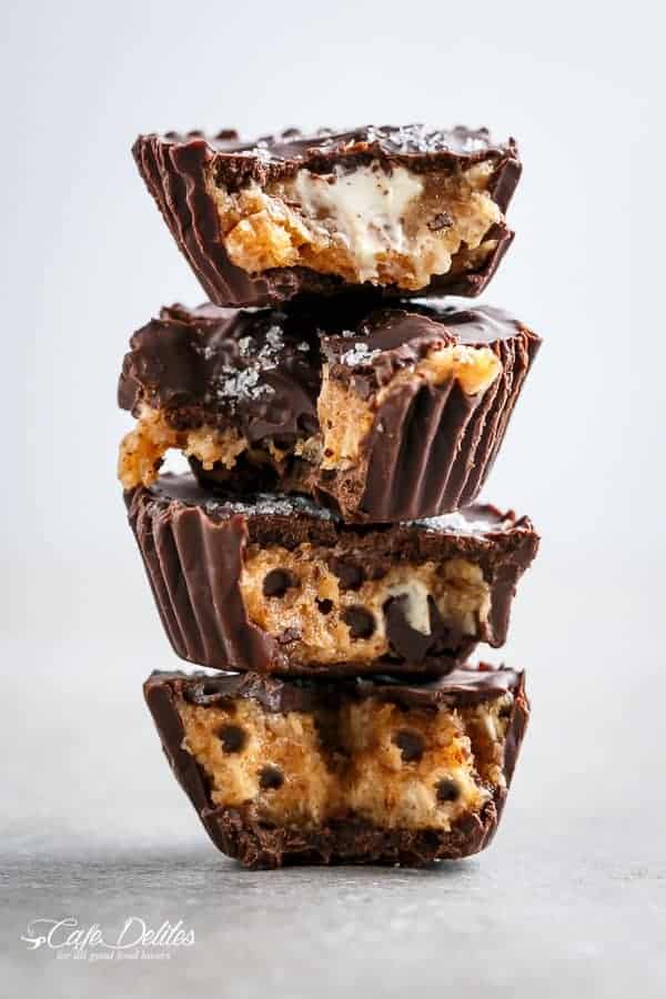 No Bake Chocolate Chip Cheesecake Cookie Dough Cups  No Bake Chocolate Chip Cheesecake Cookie Dough Cups (Low Carb)