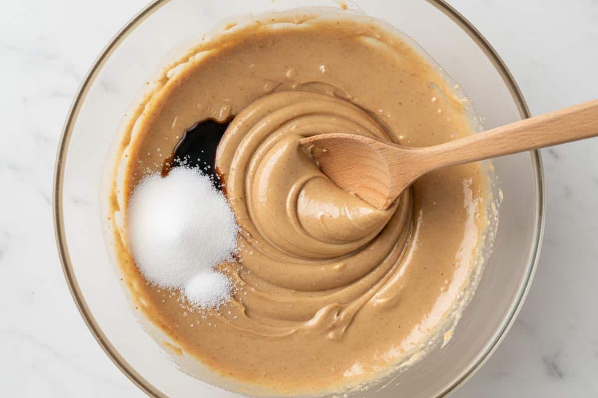 Combined the almond butter, sweetener, vanilla, and salt in a medium bowl