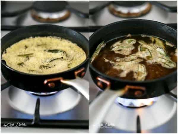 Pumpkin and Bacon Stuffed Portobellos with Browned Butter Sage | https://cafedelites.com