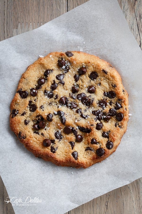 Single Serve Jumbo Low Carb Chocolate Chip Cookie | https://cafedelites.com
