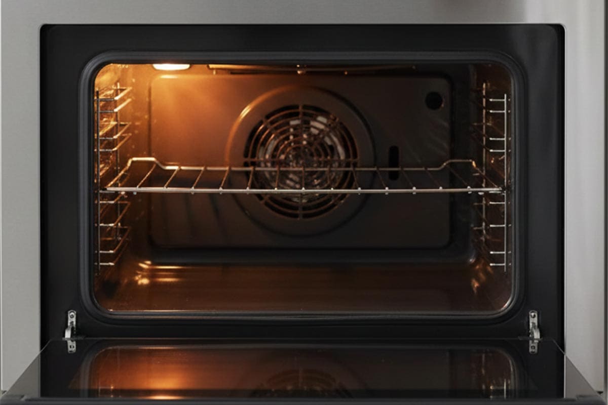 Preheating the oven.