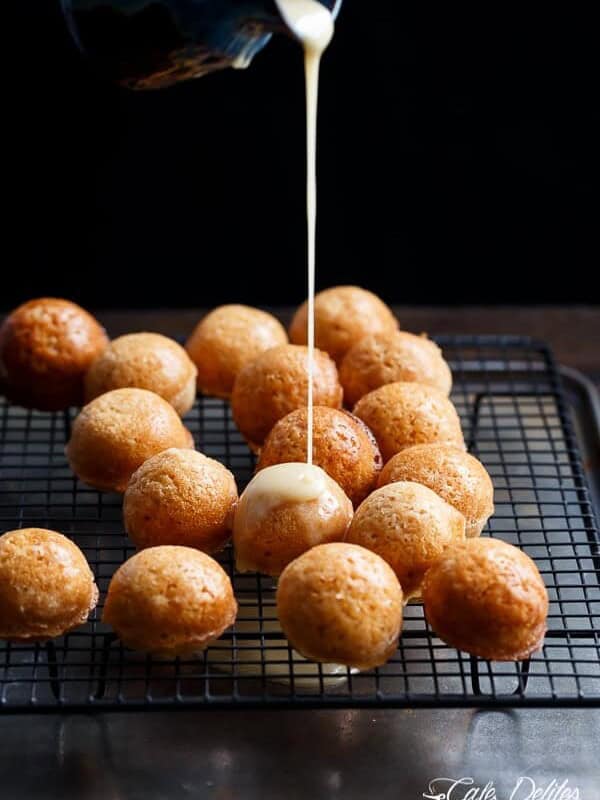 Maple Glazed Apple Fritter Donut Holes
