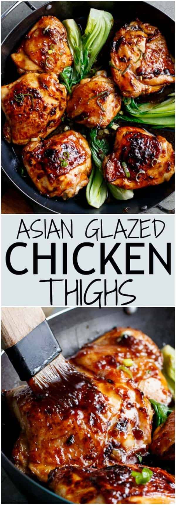 Roasted Asian Glazed Chicken Thighs | https://cafedelites.com