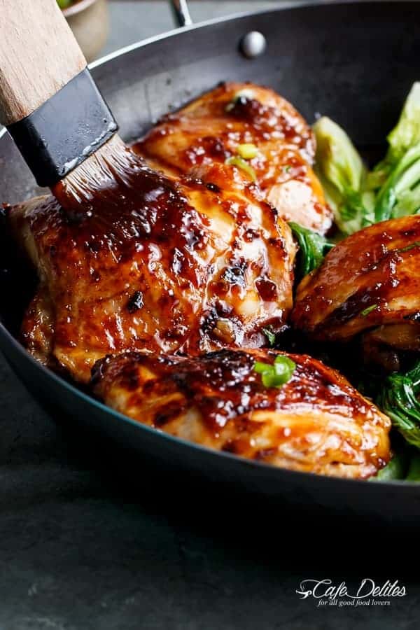 Roasted Asian Glazed Chicken Thighs